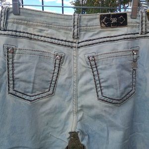 Miss Me Distressed Bleached Retro Boho Women's Jeans - Size 32